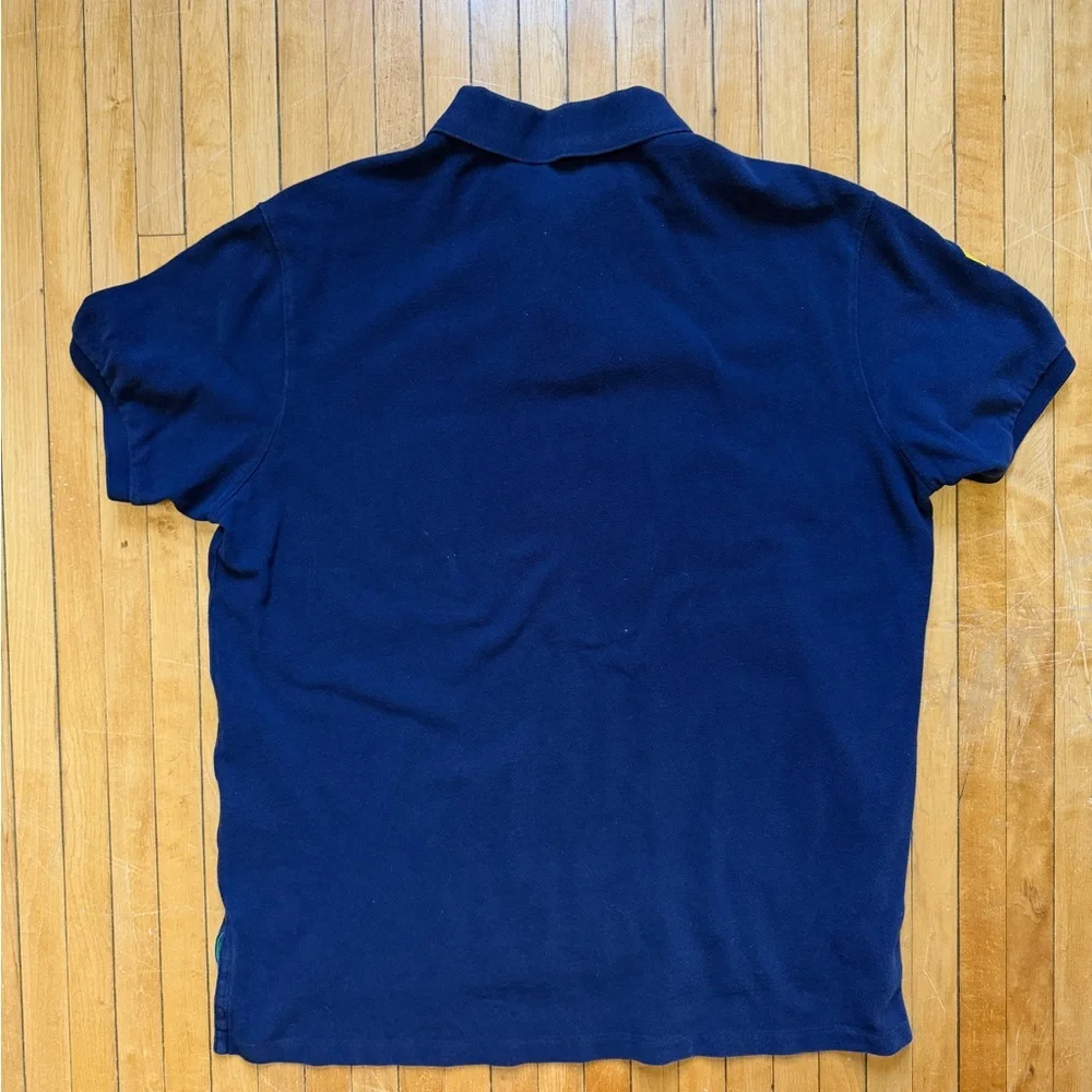 VTG Y2K Polo Ralph Lauren USA Big Pony Rugby Navy Men’s Polo Custom Fit Sz. XL - Picture 6 of 7